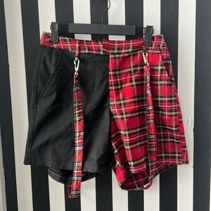 Punk rock plaid shorts